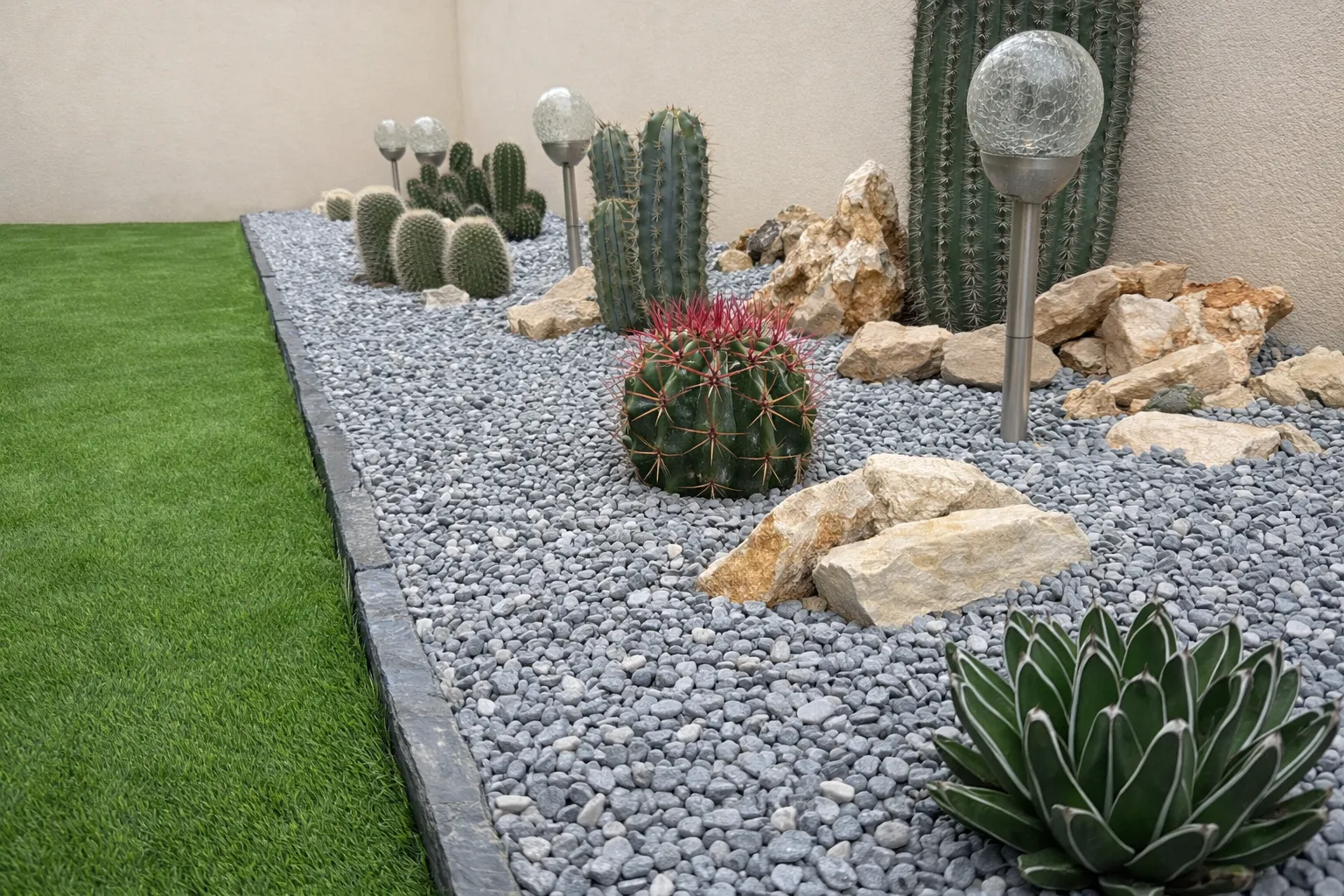 Jardin sec méditerranéen, composition minérale économe en eau